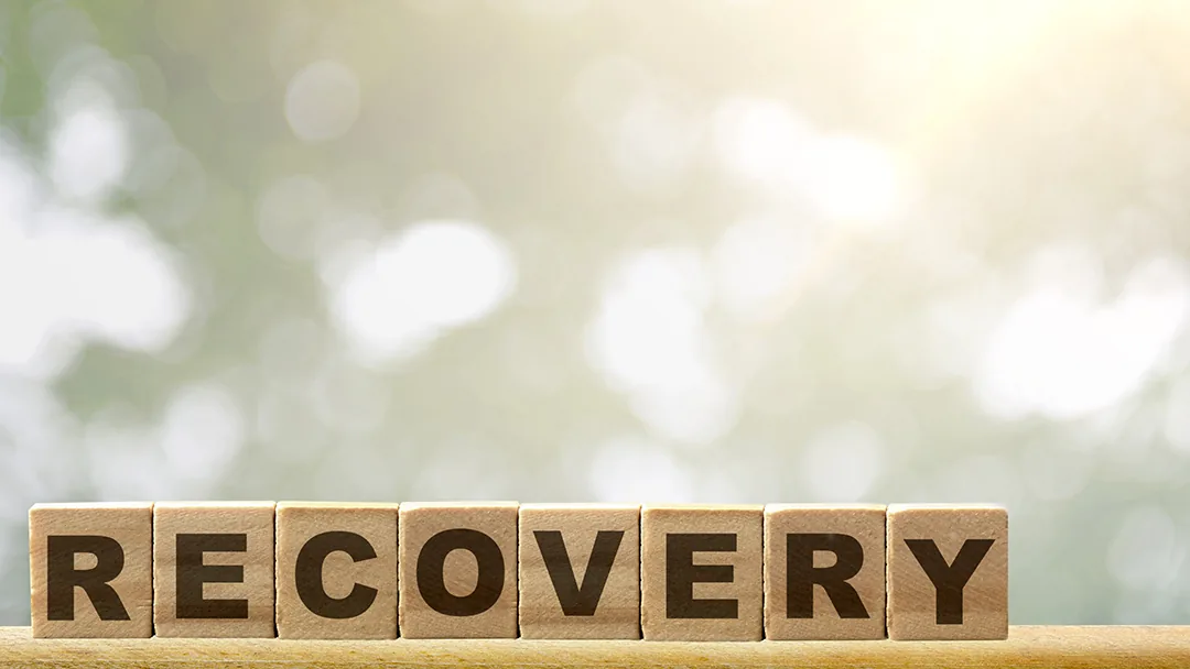 wooden blocks spelling recovery